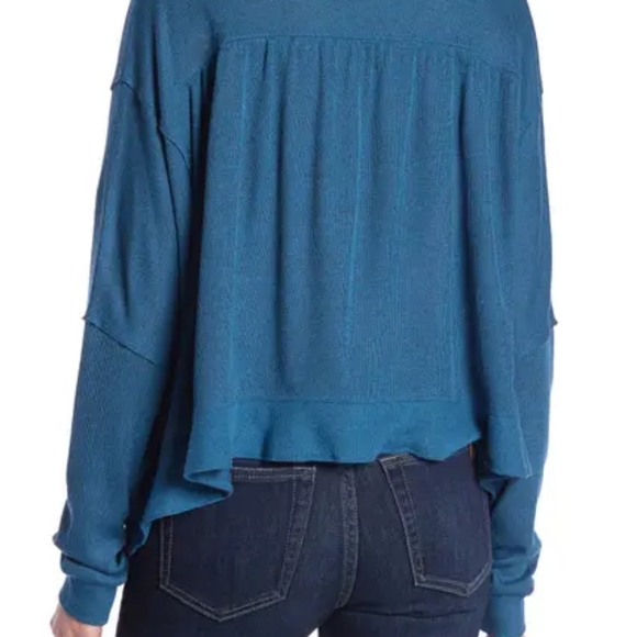 Abound Seamed Dolman Sleeve Pullover in Teal Sapphire Size XS - Picture 3 of 6